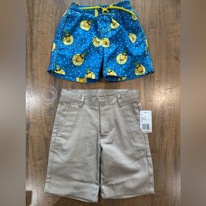 Nautica Blue Pineapple Print and Tan Kids Shorts Set